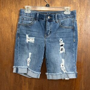 Distressed Denim Women Shorts